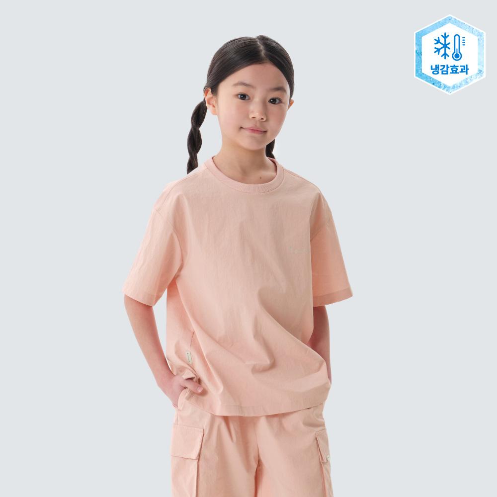 [Snowpeak] Kids Cool Touch Root Short Sleeve T-Shirt Light Pink (S25MKRTS90) 125