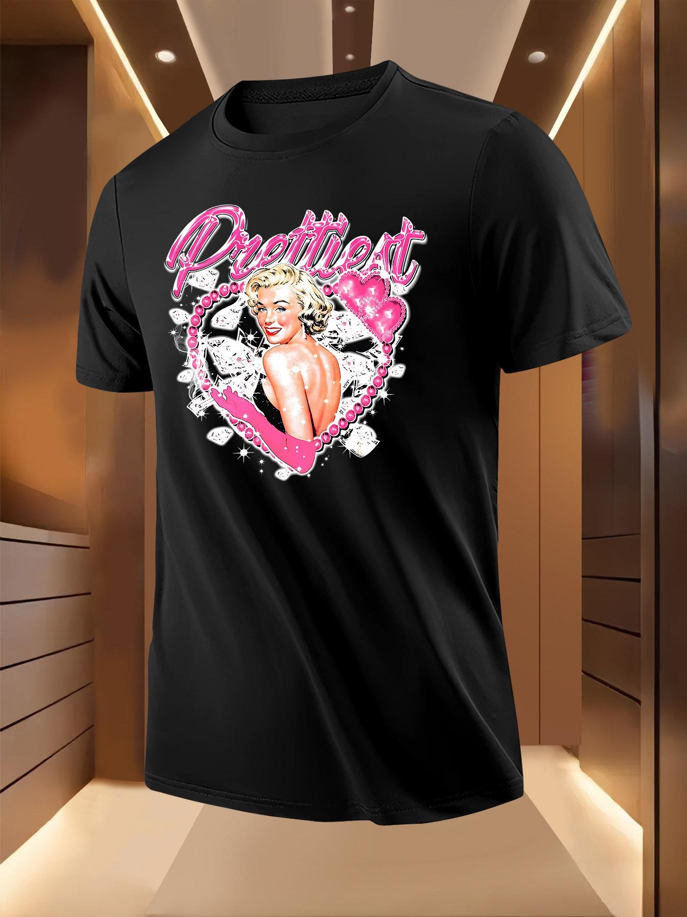 Prettiest Graphic Tshirt - Pink Heart Diamond Print S