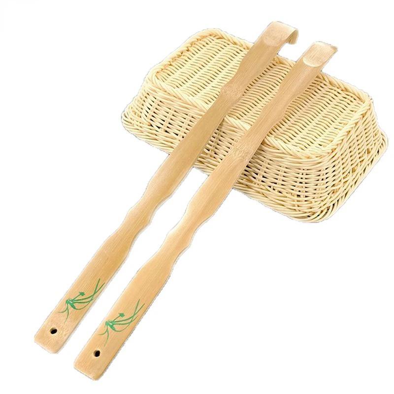 1PCS 46cm Long Durable Bamboo Wooden Massager - Back Scratcher, Wooden Body Roller Stick, Backscratcher, Body Massage Stick