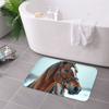 1PC Horse With Reins Pattern Kitchen Rug Non-Slip Door Mat Pop Design Bathroom Rug Bath Mat Carpet for Home Sink Laundry Decor