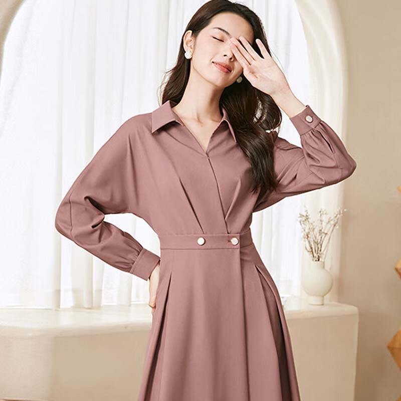 JESSIE Elegant Lapel Shirt Dress