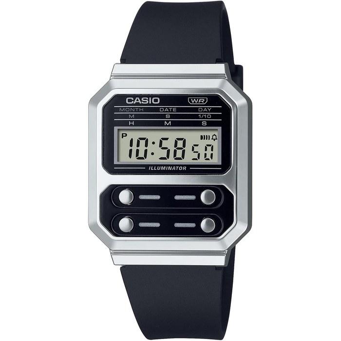 Casio Цифровые часы A100WEF-1A Мужские Черный Полиуретановый Ремешок