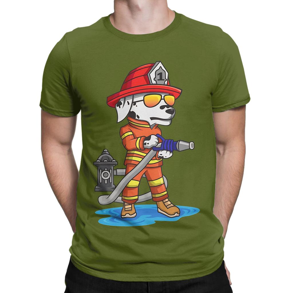 Firefighter FireUnisex Firedog Novelty 100 Cotton TShirt Sparky the Fire Dog Tees Tops For Unisex