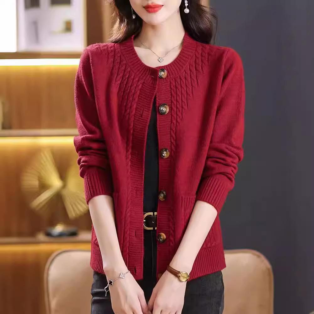 Autumn Women's Sweater Jacket Women's Top Spring and Autumn Versatile Knitted Cardigan