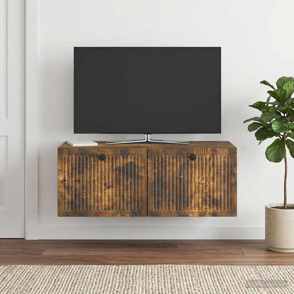 Wall Mounted TV Cabinet Smoked Oak 78.5 x 41 x 30 cm