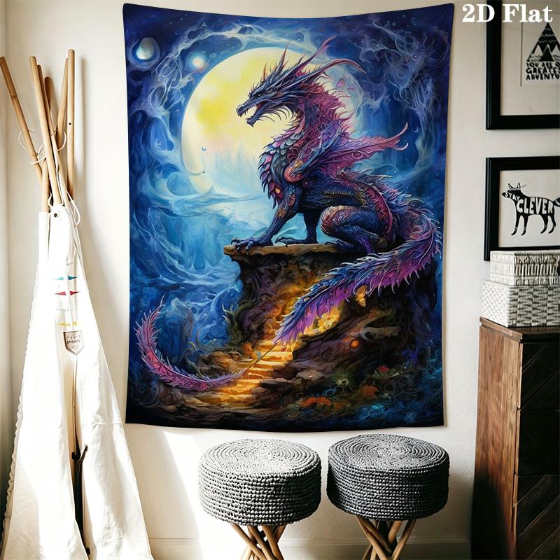 Colorful Dragon Pattern Home Decor Tapestry, Wall Hanging, Decorative RV Wall Cloth.NGT0928220