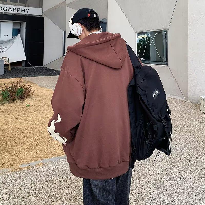 Spring and Autumn Design Cardigan Hooded Sweatshirt for Men Ins Hong Kong Style Niche Design Versatile Jacket and Clothes