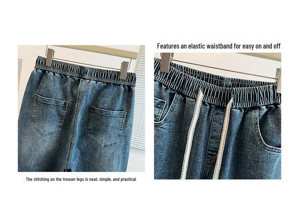 Early Spring Loose Fit Women's Drawstring Pants, Plus Size, 300 Jin