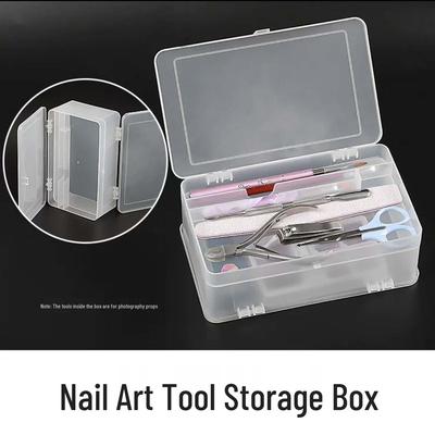 Frosted Double-Layer Storage Box for Japanese Manicure Tools and Nail Polish