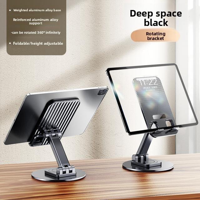 Universal Metal Desktop Phone Holder With 360degree Rotation And Foldable Design For Home And Office Use