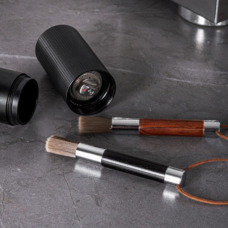 Wood Handled Espresso Machine Cleaner Coffee Equipment Cleaning Brush with Soft Bristles Practical Accessory