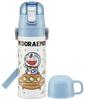 Skater Stainless Steel Water Bottle with Sanrio Kids' 2-Way Cup, 430ml, "I'm Doraemon" Design, Girls' SKDC4-A