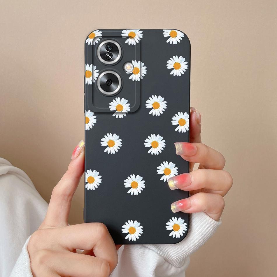 Case For OPPO A79 A2 5G Flower Soft Liquid Silicone Camera Lens Protection Phone Shockproof Back Cover For OPPO A79 A2 Funda