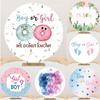 1PCS Round Gender Reveal Backdrop Cover for Photography Boy Or Girl Baby Shower Photographic Background He Or She Party Decor