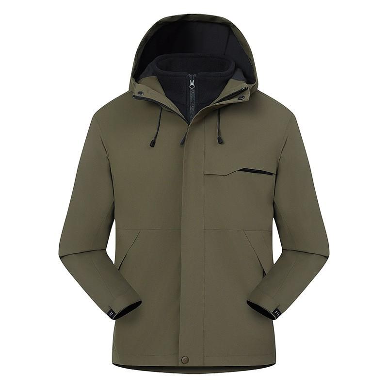 Unisex 3-in-1 Waterproof Windproof Outdoor Jacket With Removable Fleece Liner Hiking Climbing Fall Winter