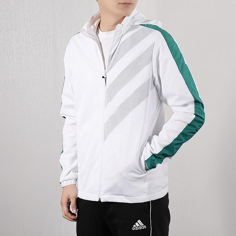 adidas Neo Colorblock Breathable Athleisure Casual Sports Stand Collar Jacket White Men's DW8117