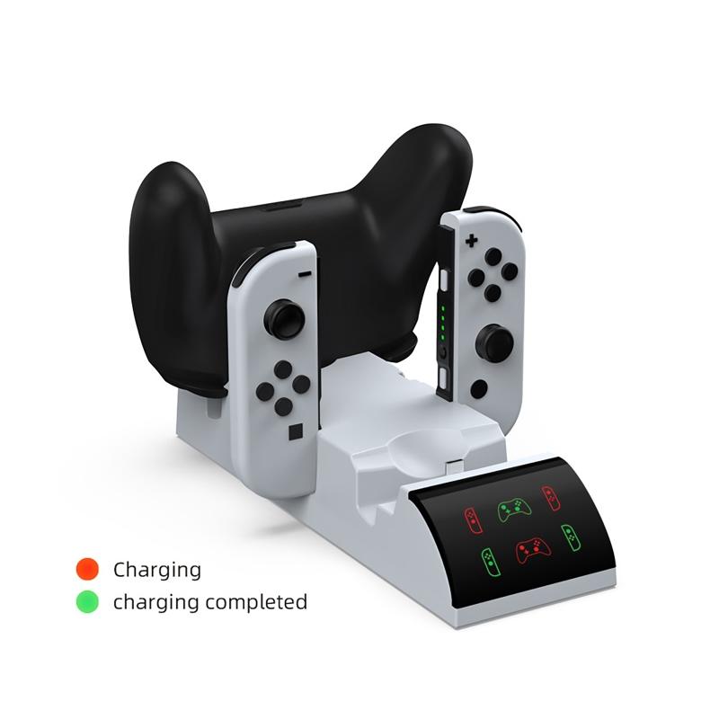 Multifunction Charging Station Dock Base for Controllers with LED Indication Light Space Saving Designing
