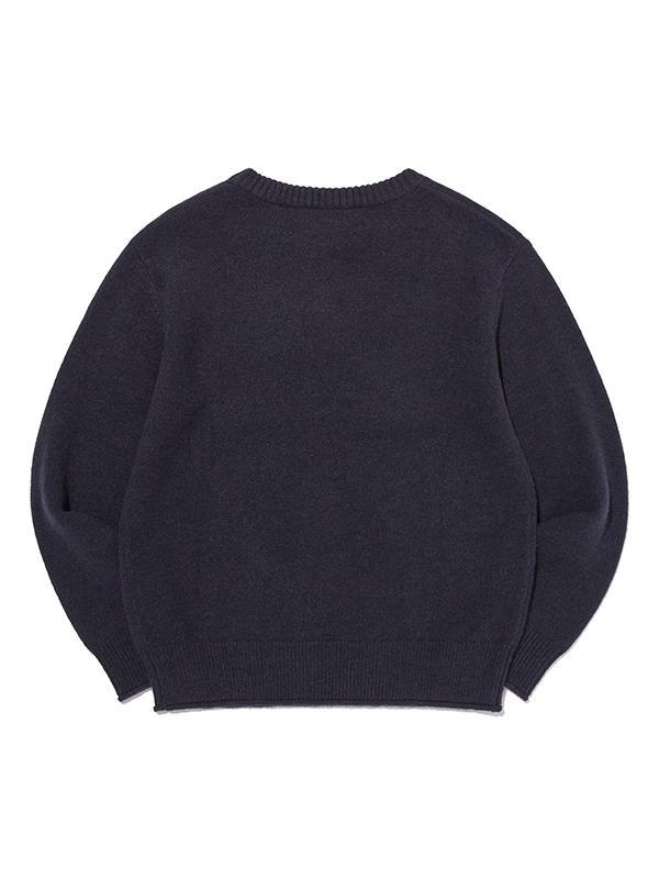 KIRSH Ribbon Cherry Loose Fit Hairy Pullover [Dark Navy]