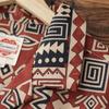 Plus Size Men's Vintage Geometric Print Shirt Casual Loose Short Sleeve Cuban Collar Shirt