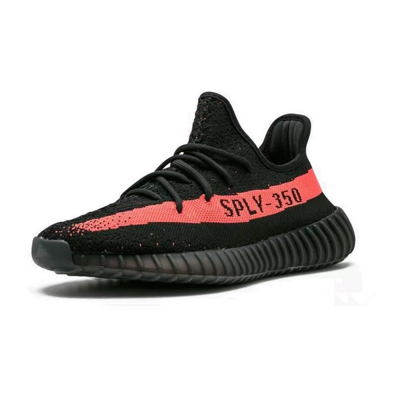 Adidas Yeezy 350 Core Black/Red Youth Casual Shoes