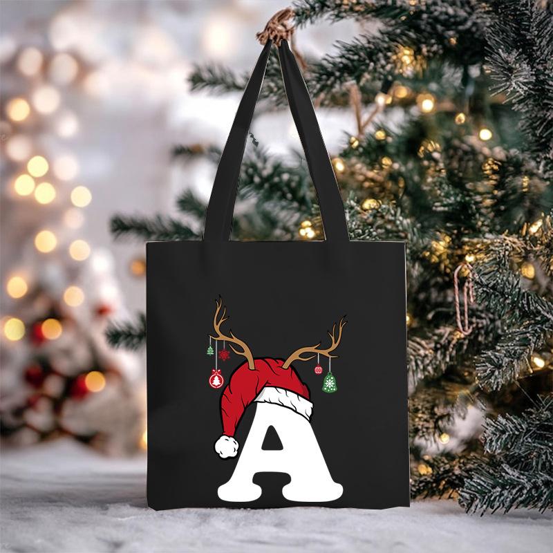 Christmas Letter Print Messenger Bag Student Casual Canvas Bag New