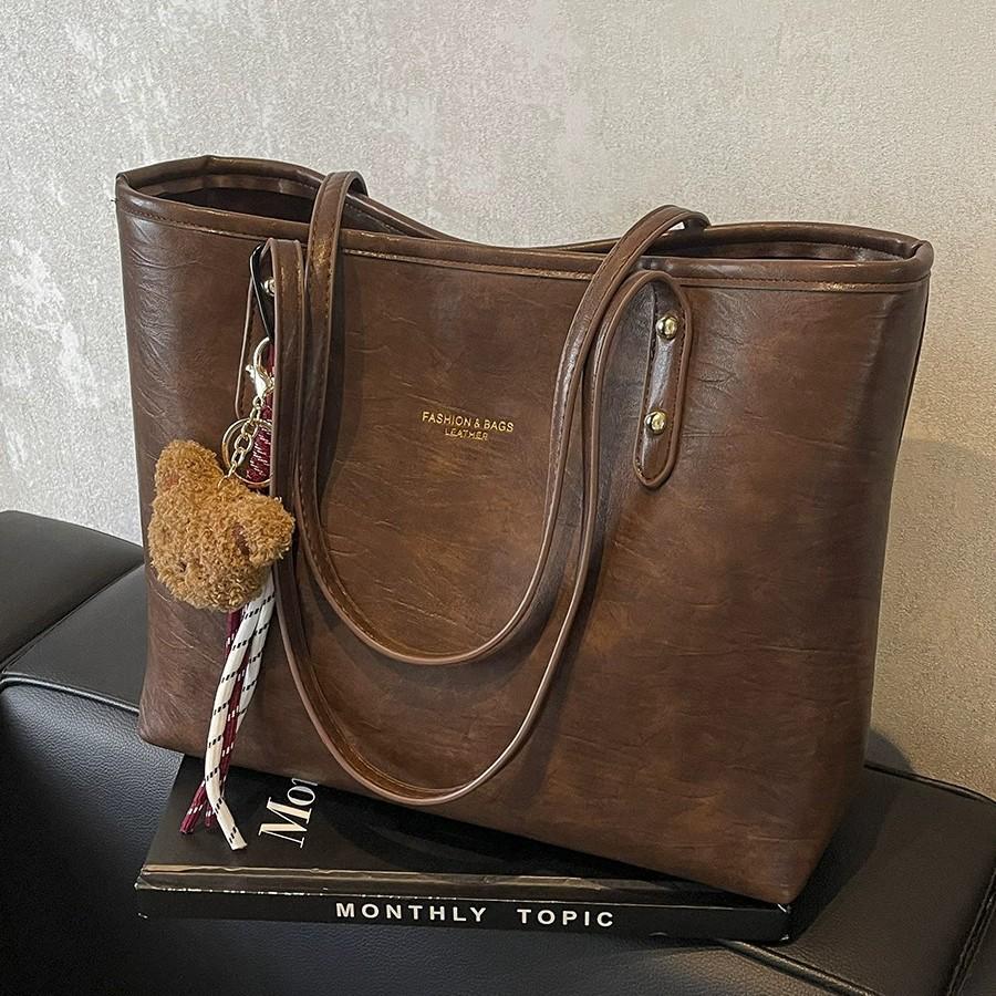 Vintage Large Capacity Tote Bag for Women,2025 New Autumn Winter Casual Shoulder Bag Student Handbag