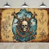 Pirate Adventure Treasure Map Navigation Theme Banner Background, Children's Birthday Party Home Decoration Photography Backdrop