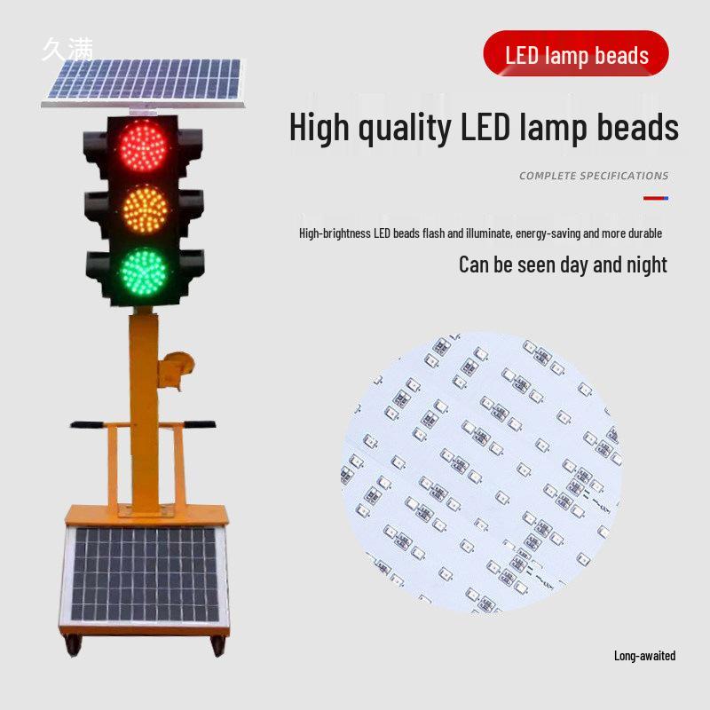 Movable Solar Traffic Signal Light for Driving School Intersections
