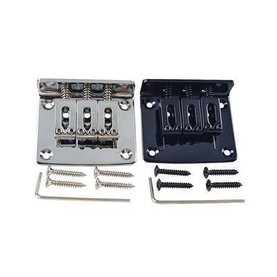 Elektrische Gitarre 3. Saite Flachmontage Steg Saitenhalter, Feste Saitenzugplatte, Schwarz Silber