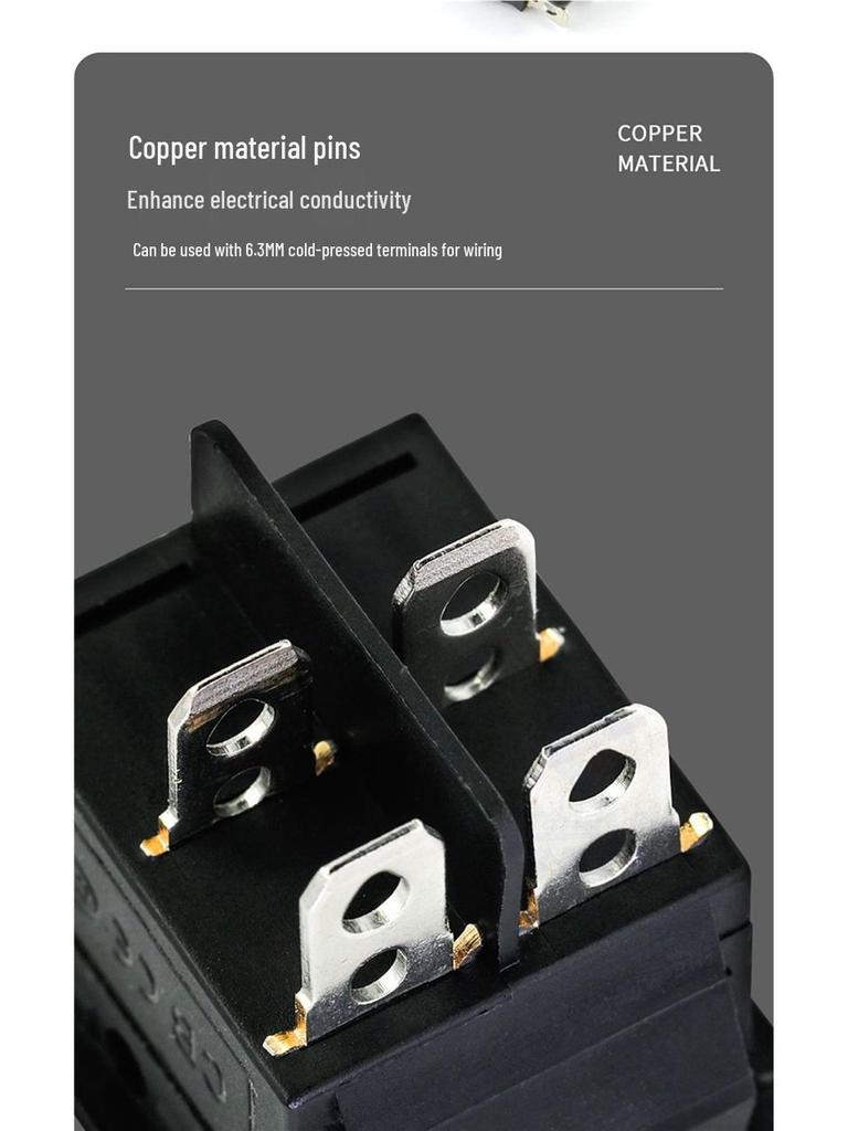 KCD4 High Power Boat Rocker Switch, 4/6 Pin, Red/Green Light, 31x25mm, 16A 250V