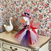 Goose Costume for 7 Inch Mini Desk Goose Doll Patriotic 4th of July Outfit with Hat And Dress Independence Day Festival Decoration