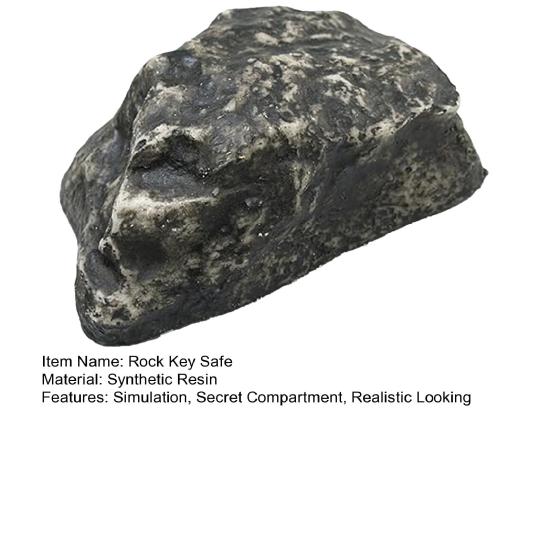 Simulace Rock Key Safe Box Skryjte náhradní klíč v realisticky vypadající Rock Stone Yard Terénní ozdoba Venkovní zahrada Key Hider Pryskyřice Rockey Safe