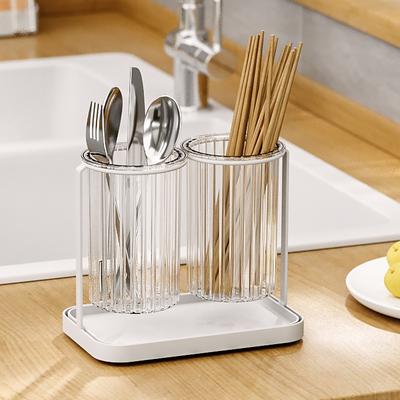 Cutlery Holder Kitchen Countertop Drain Utensil Organizer Chopsticks, Knives, Forks, Spatulas, and Spoons Holder