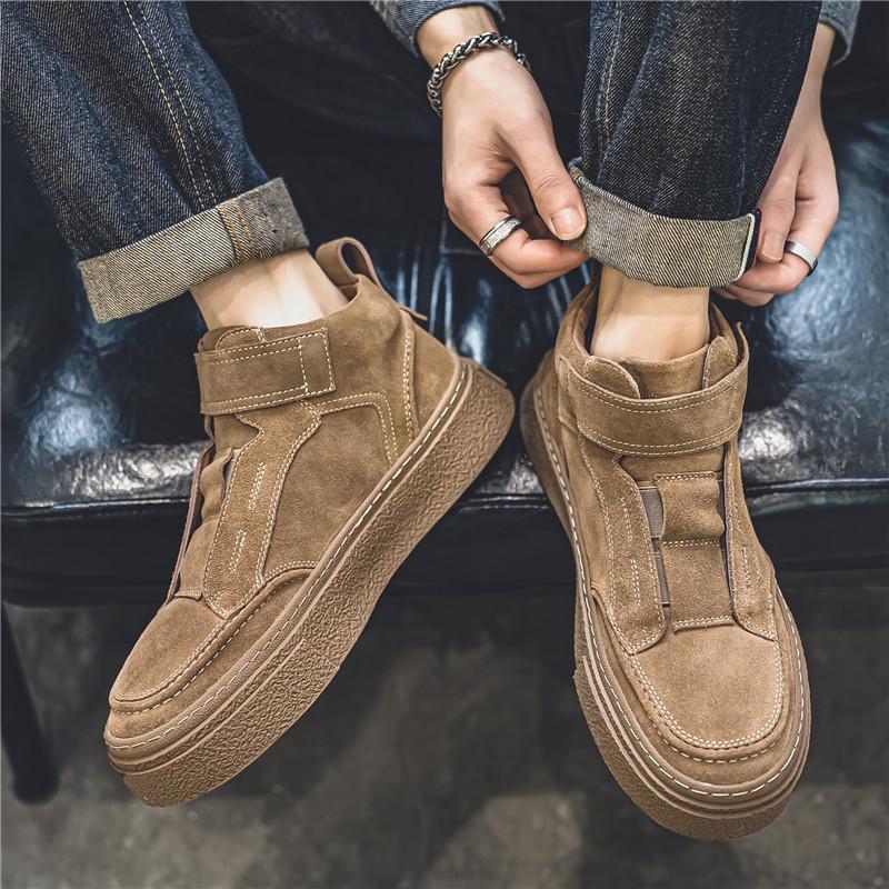 Board shoes European and American casual Martin boots dark dirt-resistant mid-top leather boots retro leather shoes