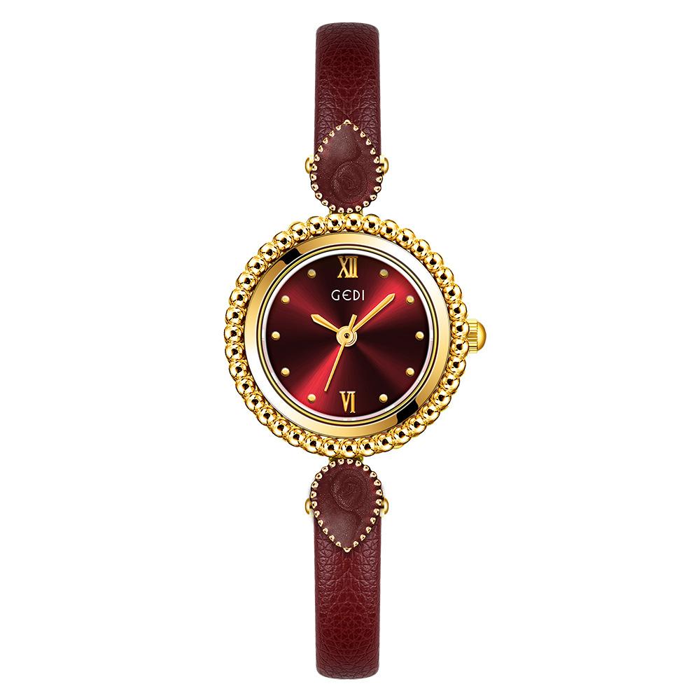 Round Small Dial, Simple Temperament, High Value Watch, Female, Fashionable And Exquisite High-End Quartz Watch