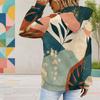 Women Plus Size Abstract Printed Long Sleeve Drawstring Hoodie Kangaroo Pocket Pullover