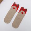 Cute Elk Cartoon Socks with 3D Ears – Red, Cotton for Autumn & Winter, Japanese Style, Perfect for Christmas