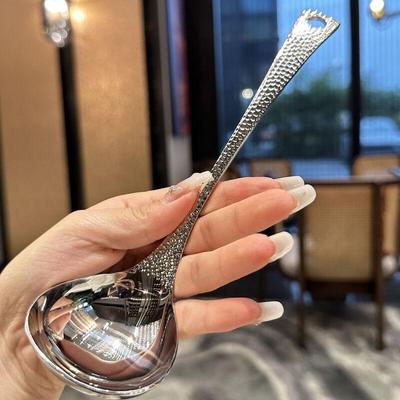 Zhaoran Hammered Stainless Steel Large Soup Spoons Set