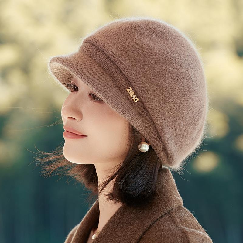 Vinter Dame Lue Varm Beanies Strikkede Luer Dame Kanin Pels Lue Høst Vinter Dame Mote Lue Skullies Beanies