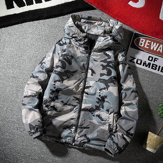 Autumn and Winter Plus Size Cotton Jacket Men's Hooded Loose Cotton Jacket Camouflage Cotton Jacket Jacket