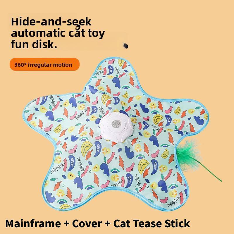 Petsmart Interactive Cat Toy Mat With Feather Stick And 360 Degree Movement For Indoor Play