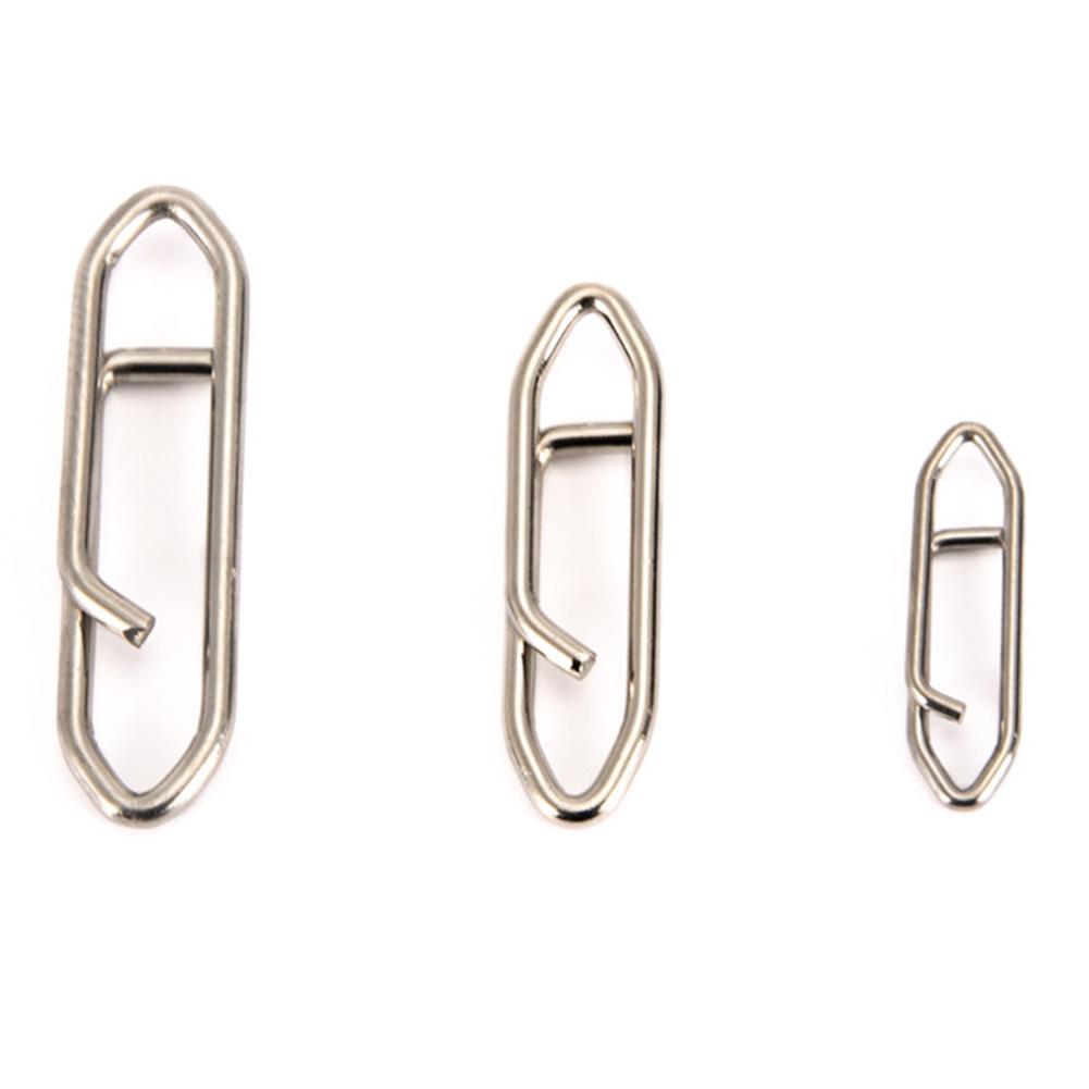 100pcs Stainless Steel Fast Link Clip Quick Change  Clips Fishing Snap Fishing Clip Interlock Tackle