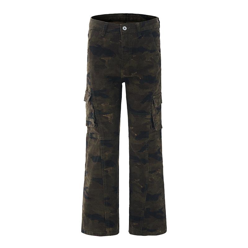 

High Street American Black Micro-pants Men s Casual Wear High Flared Pants. 2XL