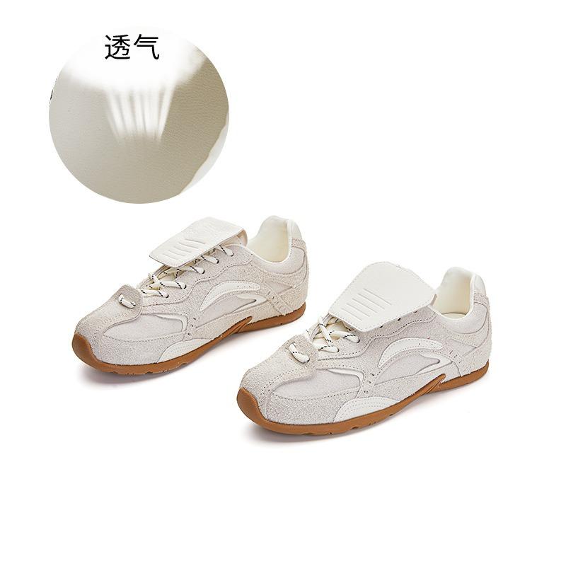 

Leather women s spring new retro thick-soled women s color matching flip casual little white shoes women 40 белый