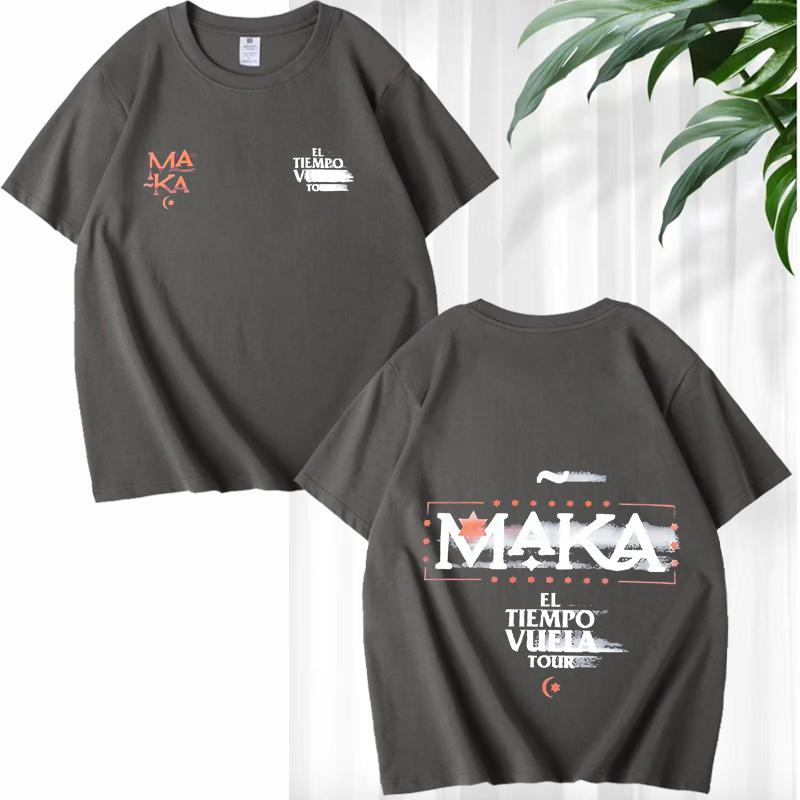 Rapper Maka El Tiempo Vuela Tour Merch T Shirt men women funny Oversized 100% Cotton short sleeve Summer print Unisextops