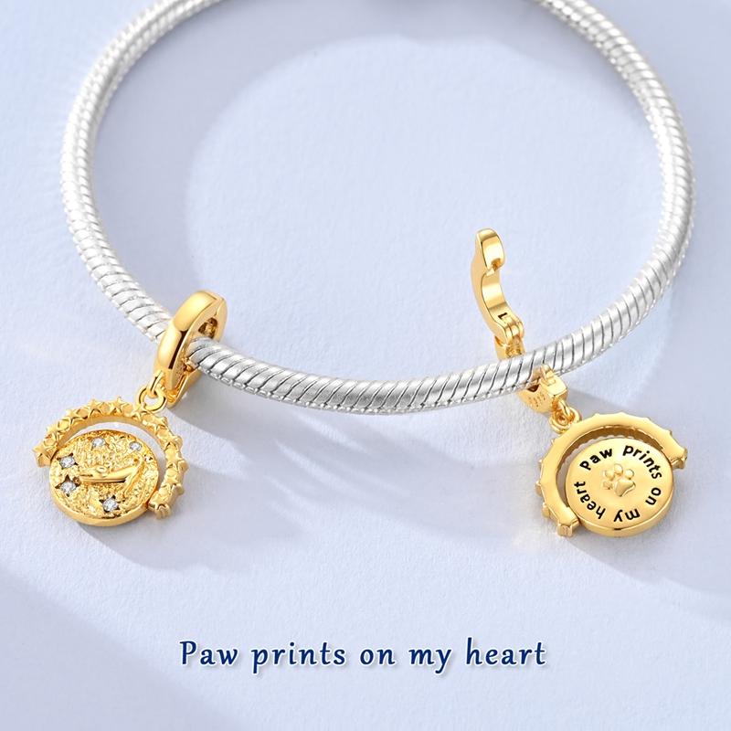 New Charms Pendant 925 Silver Sweet Bear Sun Moon Eyes Charms Beads Fit Bracelet Bangle Necklace For Women Jewelry Gift
