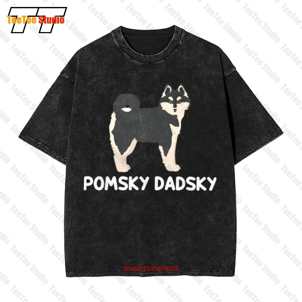 Pomsky Dadsky Pet Pomsky Dad Vintage Oversized TShirt OPHA S