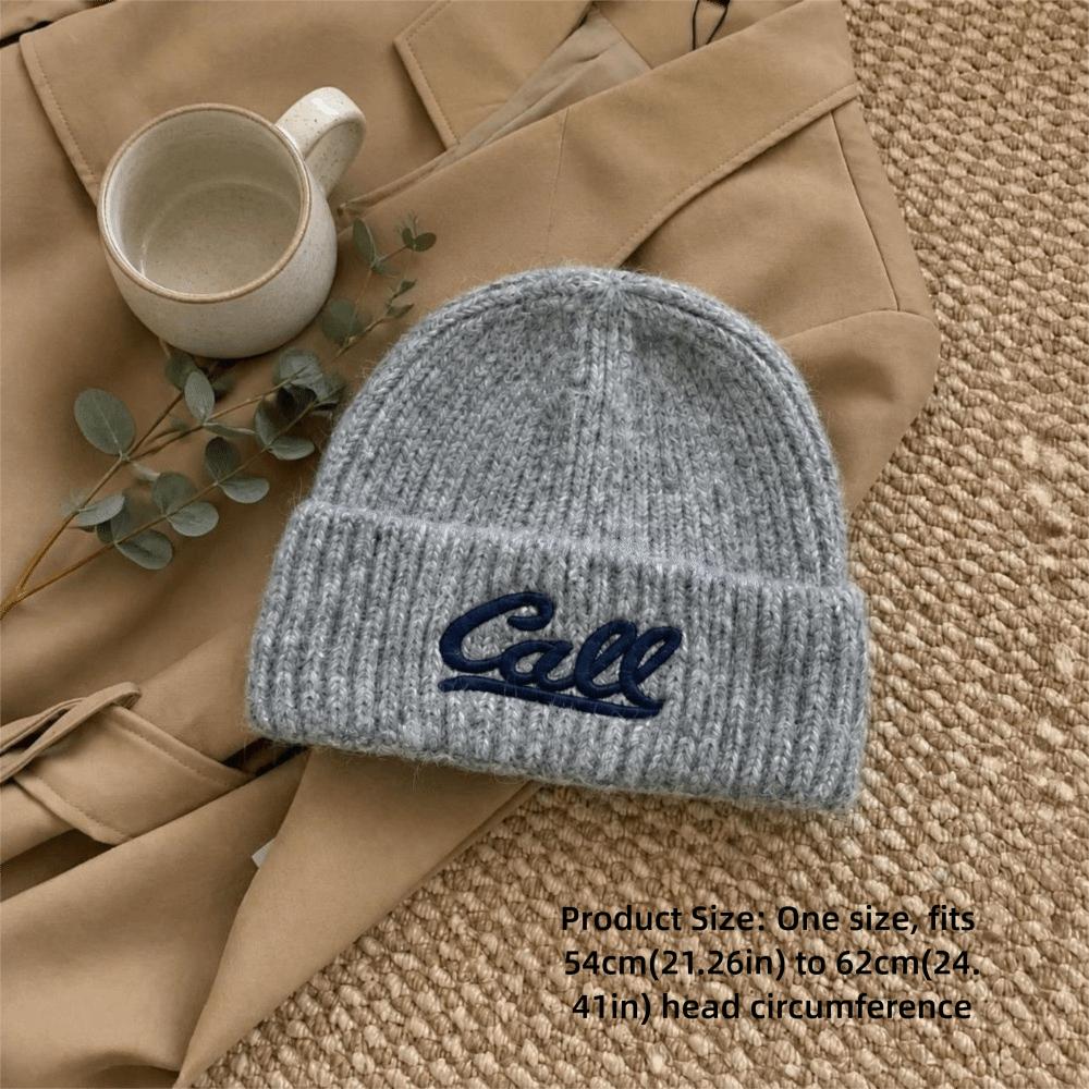 Unisex Letter Embroidered Beanie Stretchable Fit Casual Beanie Hat  Outdoor Activities