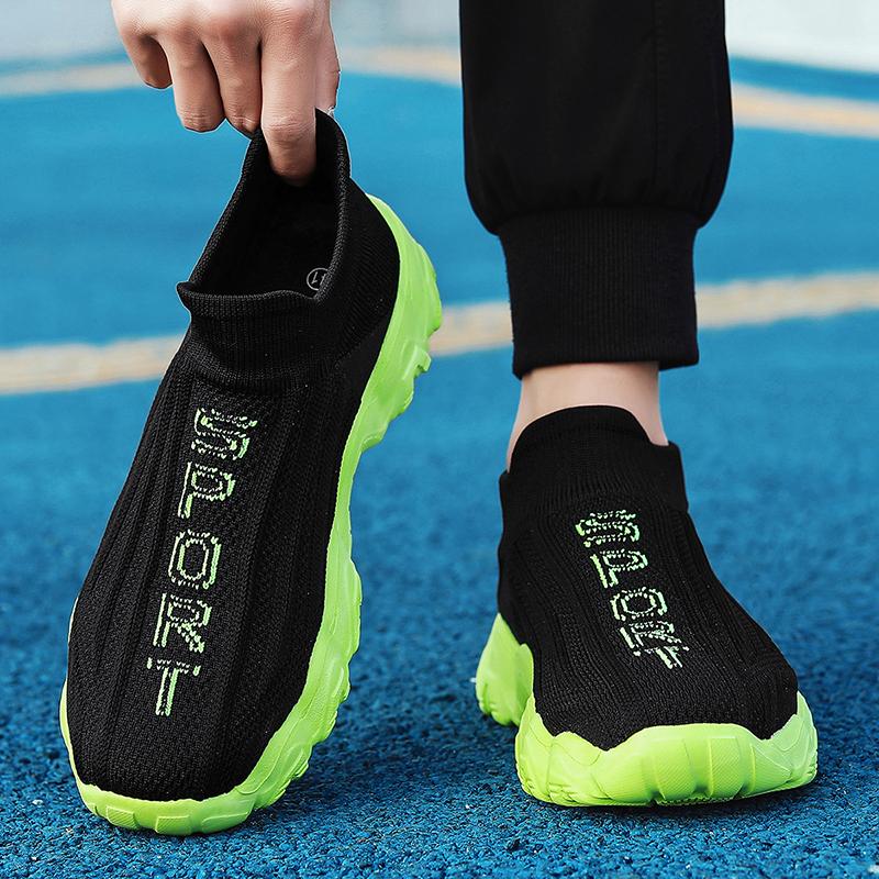 Men Shoes New Comfortable High-top Walking Shoes Women Lightweight Fashion Casual Sneakers Breathable Slip on Mens Loafers Black