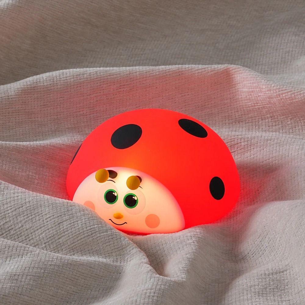 Type-C Rechargeable Ladybug Night Light Touch Control Silicone Table Lamp Bedroom